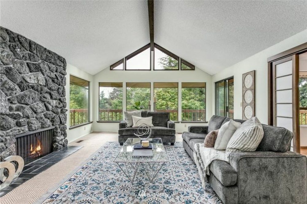 Daylight Rambler 1970s style in Fircrest fireplace